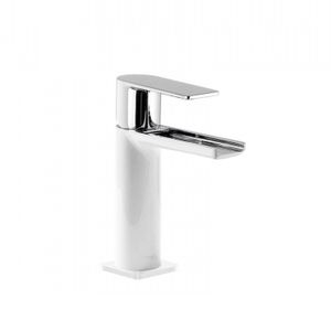 Wastafelmengkraan Tres Loft Colors 1-hendel Waterval Uitloop 10.4 cm Rond Wit Chroom