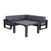 Garden Impressions Plaza lounge dining set 4-delig - donker grijs