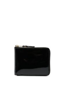 Comme Des Garçons Wallet portefeuille zippé en cuir verni - Noir