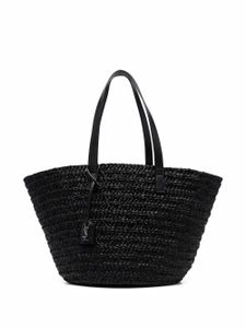 Saint Laurent sac cabas en paille tressée - Noir