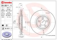 Remschijf BREMBO, Remschijftype: Binnen geventileerd, u.a. für Jaguar, Daimler - thumbnail