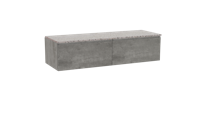 Storke Edge zwevend badmeubel 150 x 52 cm beton donkergrijs met Tavola enkel of dubbel wastafelblad in mat wit/zwart terrazzo