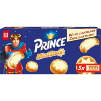 LU Prince MiniStars Koekjes Witte Chocolade (5 x 37.4 g) 187g bij Jumbo
