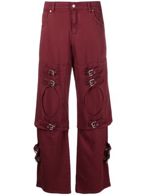 Blumarine jean ample à détail de boucle - Rouge