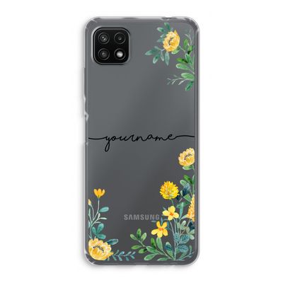 Gele bloemen: Samsung Galaxy A22 5G Transparant Hoesje