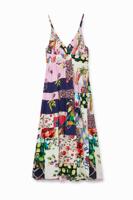 Lange jurk met patchwork - MATERIAL FINISHES - L