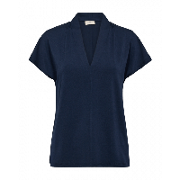 FreeQuent - Blauw | Dames | Top | Blauw | XXL | regular | Kamst mode