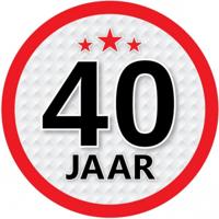 40 jaar leeftijd sticker - rond - Dia 15 cm - 40 jaar verjaardag - jubileum - leeftijd versiering