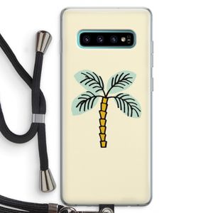 Palmboom: Samsung Galaxy S10 Plus Transparant Hoesje met koord