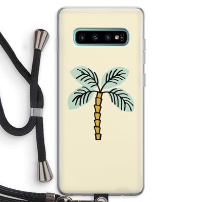 Palmboom: Samsung Galaxy S10 Plus Transparant Hoesje met koord