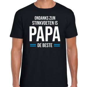 Papa de beste t-shirt zwart voor heren - vaderdag cadeau shirt papa 2XL  -