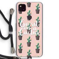 Cactus quote: Pixel 4a 5G Transparant Hoesje met koord