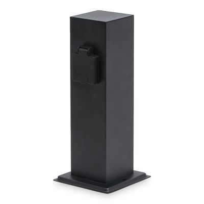 HOFTRONIC™ Delta S - Buitenstopcontact paal - 30cm - 2 stopcontacten - IP44 voor buiten - Tuinstopcontact - Zwart
