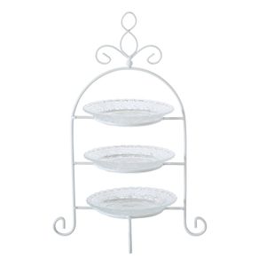 Kleine etagere wit 3-laags 30 x 23 cm