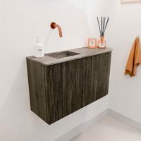 Toiletmeubel Mondiaz Joya Dlux | 71.6 cm | Meubelkleur Shadow | Faye wastafel Oza Wasbak Links | Zonder kraangat(en)