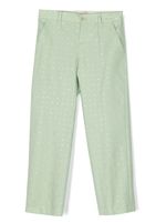 Gucci Kids pantalon métallisé à motif monogrammé - Vert - thumbnail