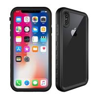 2m waterdichte Sneeuwvaste 2m schokbestendige stofdichte PC + Siliconenhoesje voor iPhone X/XS (zwart)