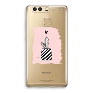 Zwart-wit cactus: Huawei P9 Transparant Hoesje