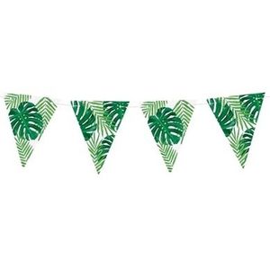 Groene DIY jungle/Hawaii thema feest vlaggenlijn 1,5 meter