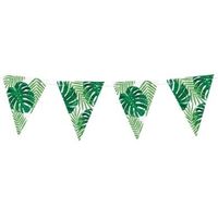 Groene DIY jungle/Hawaii thema feest vlaggenlijn 1,5 meter