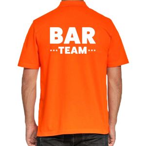 Bar team / personeel tekst polo shirt oranje voor heren