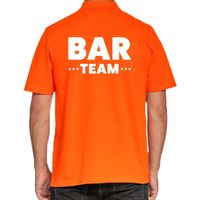 Bar team / personeel tekst polo shirt oranje voor heren - thumbnail