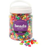 Creativ Company Figuur kralen, d 10 mm, gatgrootte 3,5 mm, ca. 1530 stuk, diverse kleuren, 400 gr, 700 ml/ 1 doosje