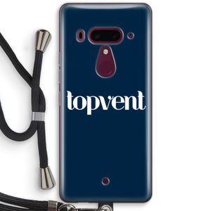 Topvent Navy: HTC U12+ Transparant Hoesje met koord