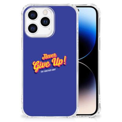 iPhone 14 Pro Telefoonhoesje met tekst Never Give Up iPhone 14 Pro Telefoonhoesje met tekst Never Give Up