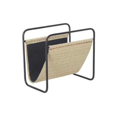 Tijdschriftenrek DKD Home Decor 39 x 26 x 36 cm Natuurlijk Zwart Metaal