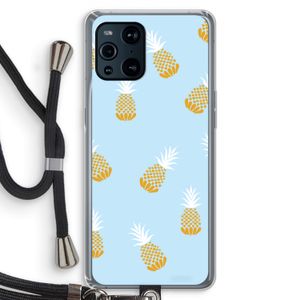 Ananasjes: Oppo Find X3 Pro Transparant Hoesje met koord