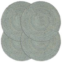 VidaXL Placemats 4 st rond 38 cm jute olijfgroen