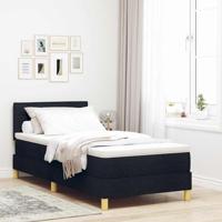 Boxspring Bed Met Matras Zwart 100x200 cm Stof