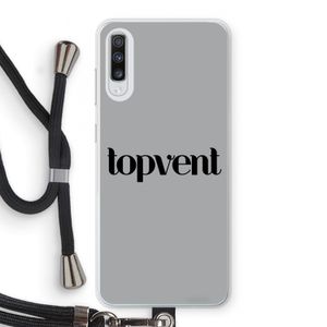 Topvent Grijs Zwart: Samsung Galaxy A70 Transparant Hoesje met koord