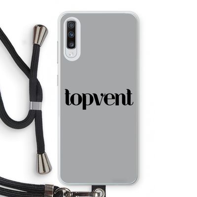 Topvent Grijs Zwart: Samsung Galaxy A70 Transparant Hoesje met koord