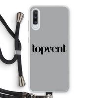 Topvent Grijs Zwart: Samsung Galaxy A70 Transparant Hoesje met koord