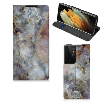 Samsung Galaxy S21 Ultra | Standcase | Marmer Grijs
