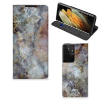 Samsung Galaxy S21 Ultra | Standcase | Marmer Grijs