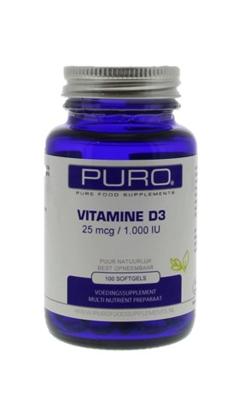 Puro Vitamine D3 25mcg 100Capsules