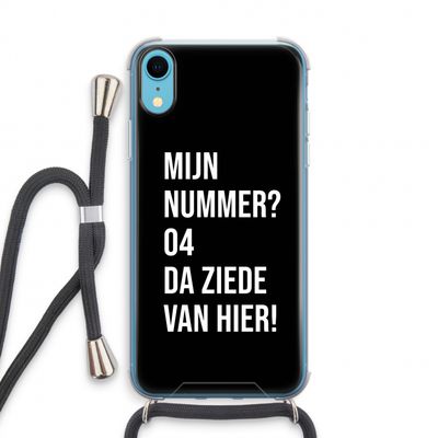 Da ziede van hier - Zwart: iPhone XR Transparant Hoesje met koord