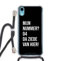 Da ziede van hier - Zwart: iPhone XR Transparant Hoesje met koord