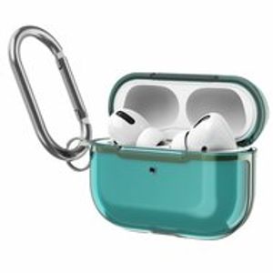 AirPods Pro / AirPods Pro 2 hoesje - TPU - Split series - Groen (transparant)