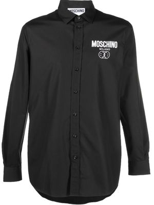 Moschino chemise à logo imprimé - Noir