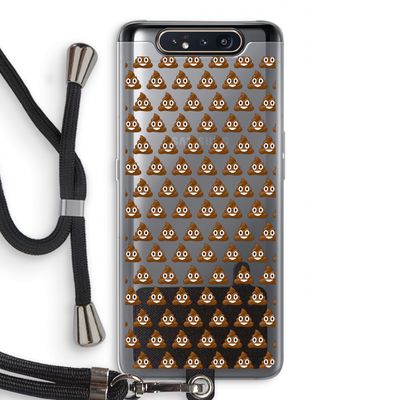Poop emoji: Samsung Galaxy A80 Transparant Hoesje met koord