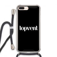 Topvent Zwart: iPhone 8 Plus Transparant Hoesje met koord