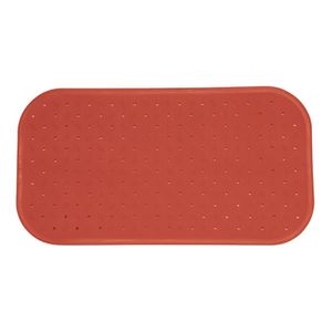 Douche/bad anti-slip mat badkamer - rubber - terracotta - 36 x 65 cm - rechthoek