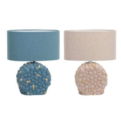 Bureaulamp DKD Home Decor Blauw Gouden Bruin Stof Polyester Keramiek 220 V 50 W (24 x 15 x 34 cm) (2 Stuks)