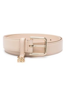 Dolce & Gabbana ceinture en cuir à breloque logo - Tons neutres