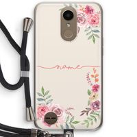 Rozen: LG K10 (2017) Transparant Hoesje met koord