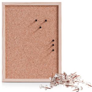 Prikbord incl. 25x punaises - 30 x 40 cm - rose goud - kurk